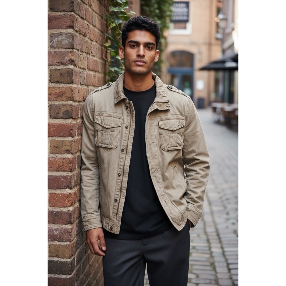 Y2K English Laundry Military CargoField Jacket Gorpcore Barn Chore Coat Xl